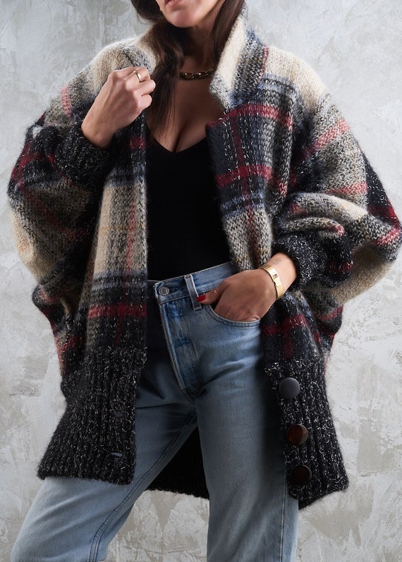 Curated 1990s Mohair Blend Oversize Cardigan Sweat