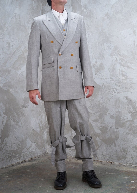 【Ytraaa】vivienne westwood MANグレー スーツ VIVIENNE WESTWOOD 1993 Gold Label Collection Grey Bondage Three