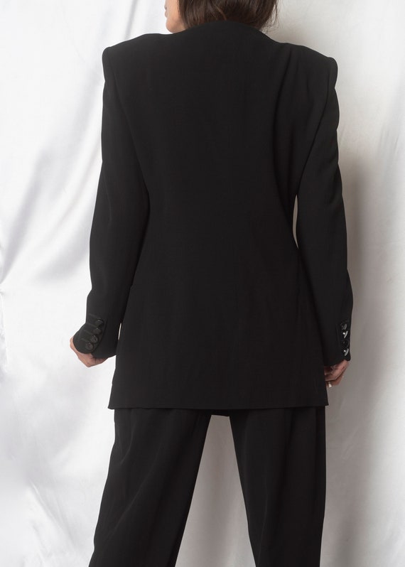 GIORGIO ARMANI// 1990s Asymmetric Black Pant Suit… - image 7