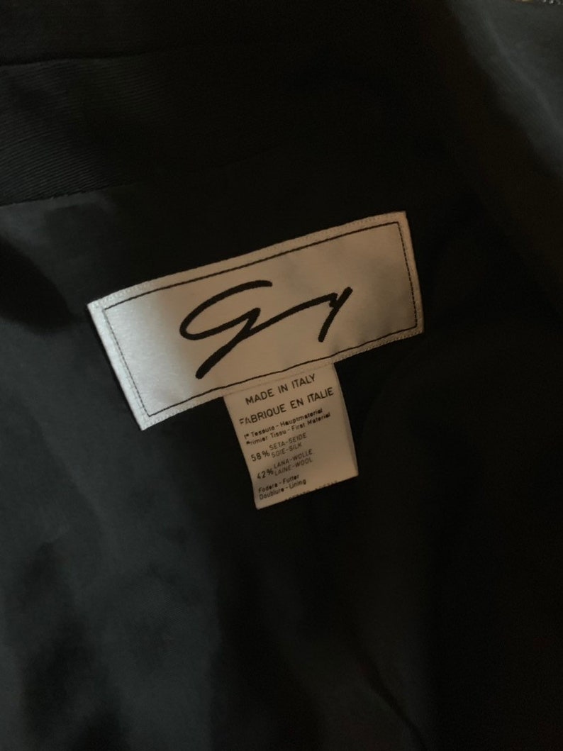 1990s GENNY Italy Black shoulder Padded Blazer S