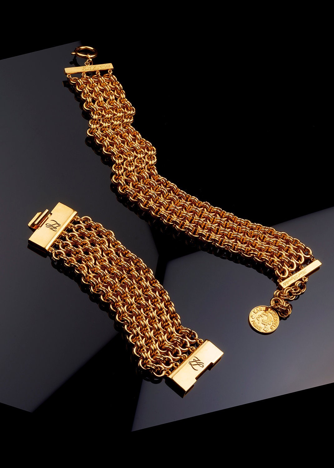 1990年代 KARL LAGERFELD ランウェイコレクション 24K ゴールドメッキ