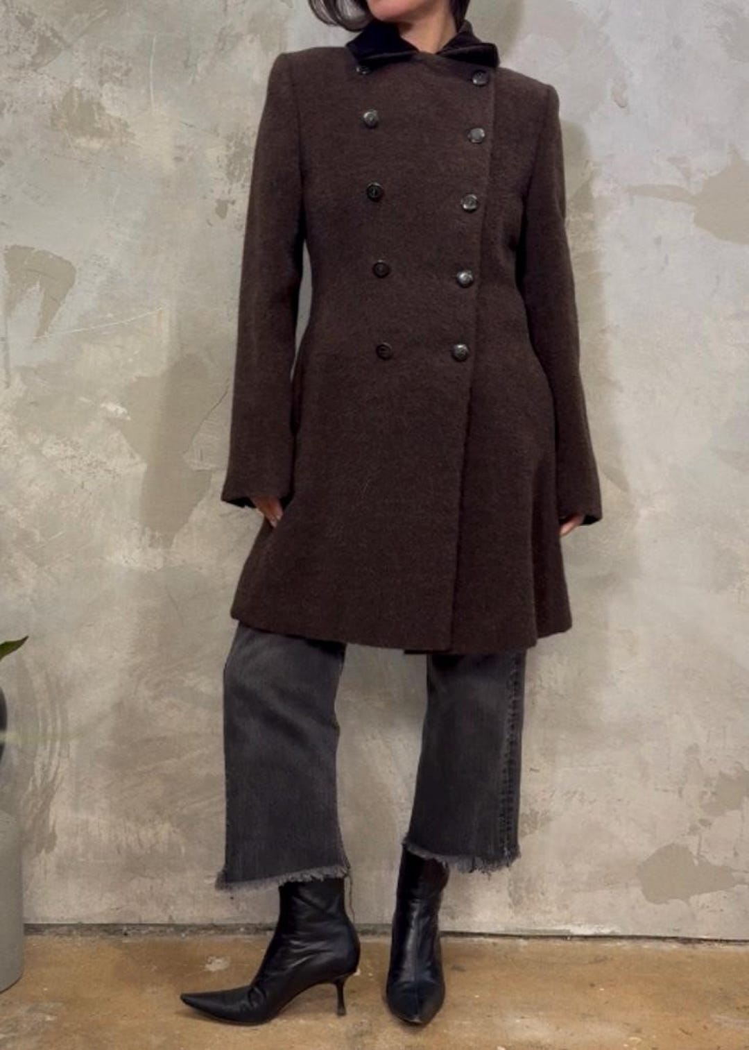 GUCCI 1995 Tom Ford Era Alpaca Blend Velvet Trim Coat S M - Etsy