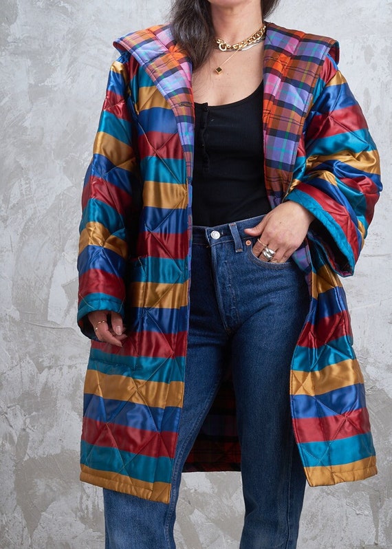 MISSONI Donna 1980s Rainbow Hooded Jacket M L