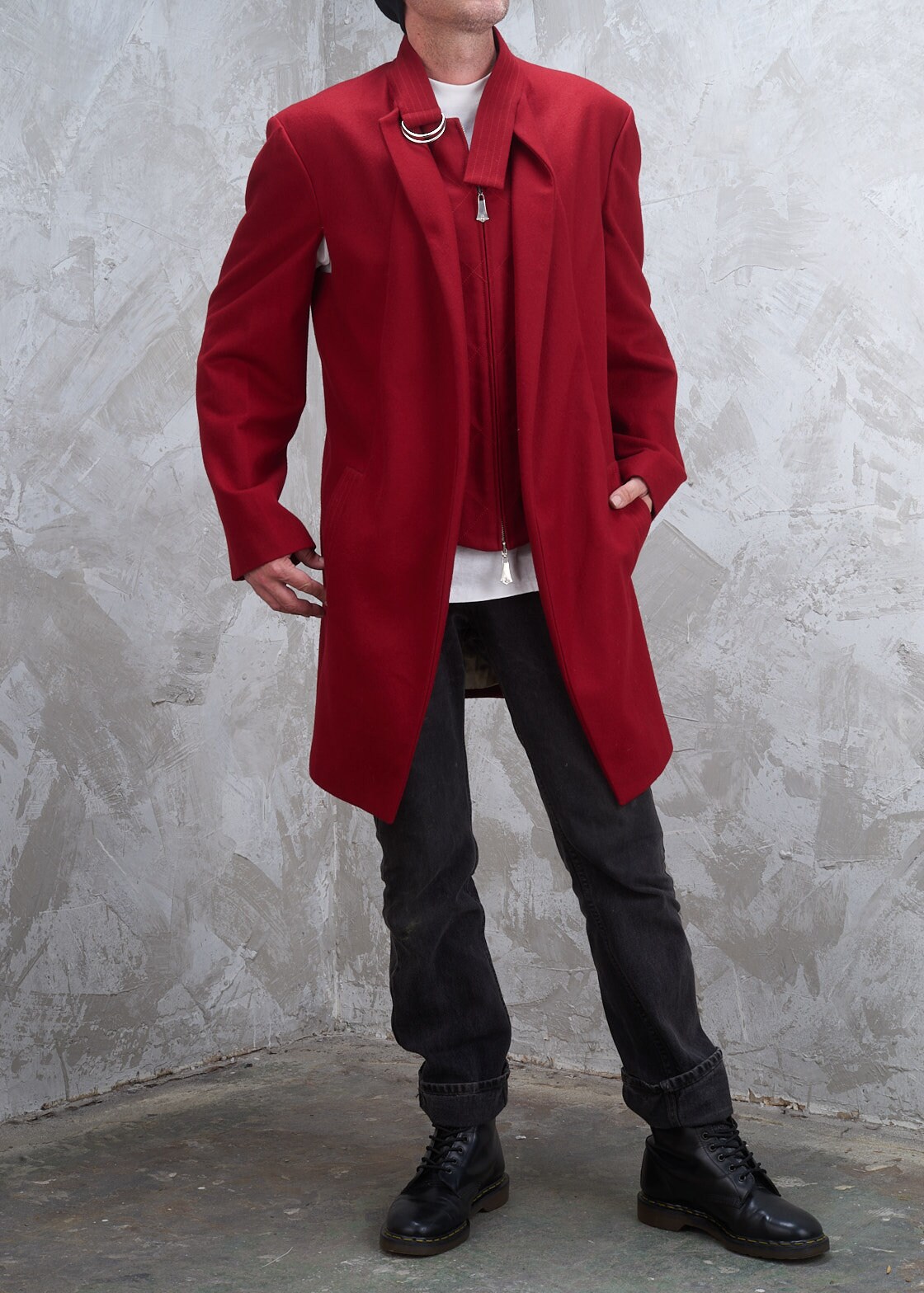 VIVIENNE WESTWOOD MAN 1998-99 Runway Collection Red Felted Wool
