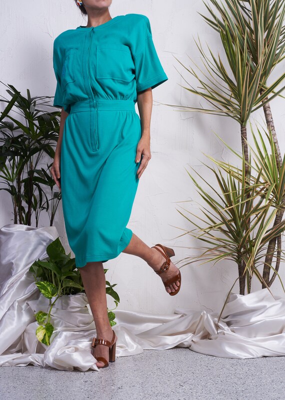 1990s// EMANUEL UNGARO Parallele// Teal Jersey Shi