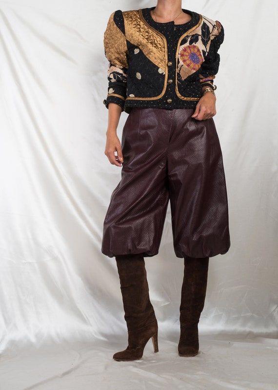 1980s// JEANNE MARC// Batik Cotton Quilted Patchwo