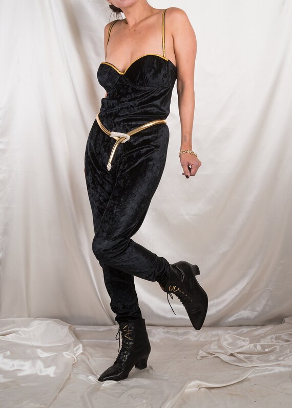 1980s// EMANUEL UNGARO// Crushed Velvet Catsuit//