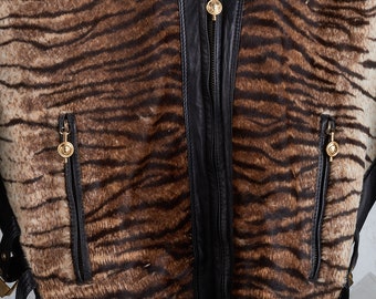 GIANNI VERSACE 1992 Fw Bondage Collection Black Leather Fur Hood