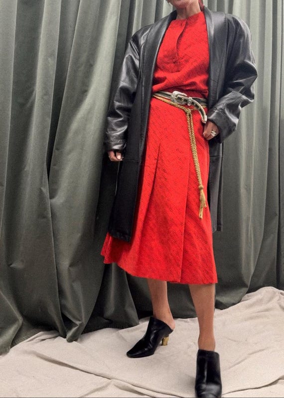 Gucci, GUCCI 1970s Monogram Print Skirt and Top Set S