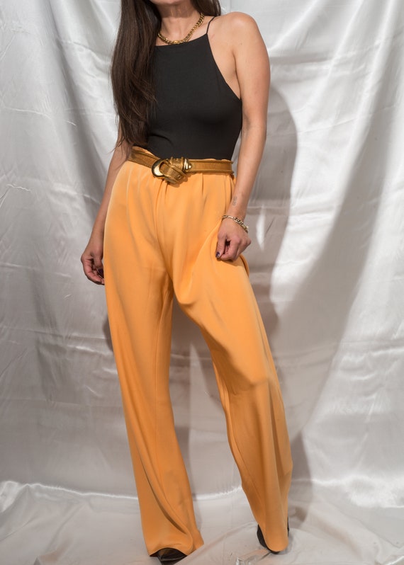 2000s// Marigold yellow Pure Silk Elastic Waist Ea