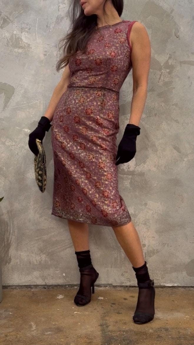 1930s chiffon dress 30s Floral Silk Chiffon Dress