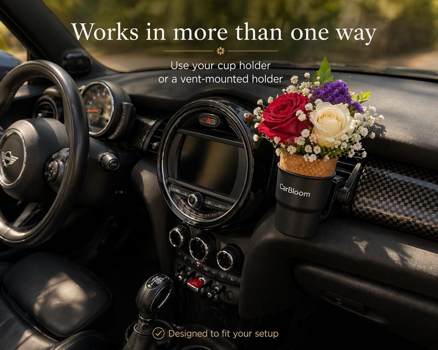 Flower Vase for Your Car, Handcrafted Glass Cup Holder Vase - Etsy