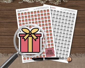 Geschenk-Icon | Planer Aufkleber | Benutzerdefinierte Größe und Farbe | Für Planung, Bullet Journal, Scrapbook