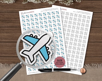 Flugzeug Icon | Planer Aufkleber | Benutzerdefinierte Größe und Farbe | Für Planung, Bullet Journal, Scrapbook