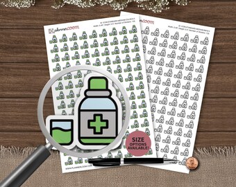 Hustensaft / Flüssigkeit Medizin Symbol | Planer Aufkleber | Benutzerdefinierte Größe und Farbe | Für Planung, Bullet Journal, Scrapbook