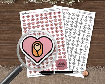 Baby in einem Herz-Symbol | Planer Aufkleber | Benutzerdefinierte Größe und Farbe | Für Planung, Bullet Journal, Scrapbook