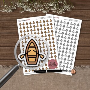 Canoe Icon | Planner Stickers | Custom Size & Color | For Planning, Bullet Journal, Scrapbook