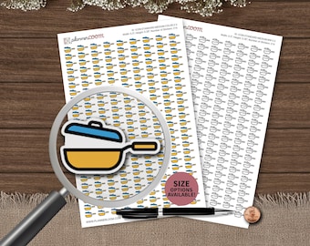 Pfanne mit Deckel-Icon | Planer Aufkleber | Benutzerdefinierte Größe und Farbe | Für Planung, Bullet Journal, Scrapbook