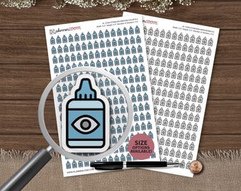 Augentropfen Flasche Symbol | Planer Aufkleber | Benutzerdefinierte Größe und Farbe | Für Planung, Bullet Journal, Scrapbook