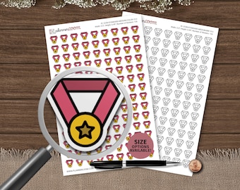 Medaille Symbol | Planer Aufkleber | Benutzerdefinierte Größe und Farbe | Für Planung, Bullet Journal, Scrapbook