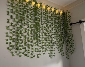 Artificial Ivy Garland Set 12 Pack 84FT Hanging Greenery Vines for Room Decor, Faux Ivy Leaves Wall Decor, Bedroom Aesthetic Plant Garland
