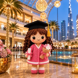 Amigurumi Graduation Doll Crochet Pattern, PDF Graduate Girl Amigurumi, Class of 2026 DIY Gift, High School College Keepsake