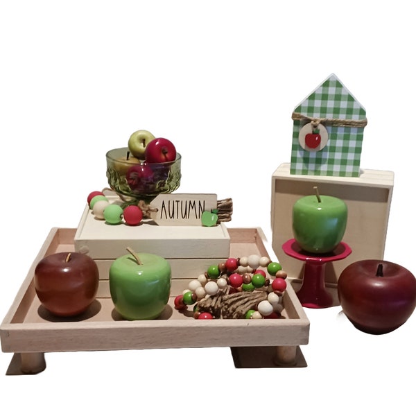 Wooden Apples Green Life Size Artificial Fruit