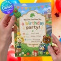ACNH Inspired Birthday Invitation | Editable Canva Template (Digital Download)