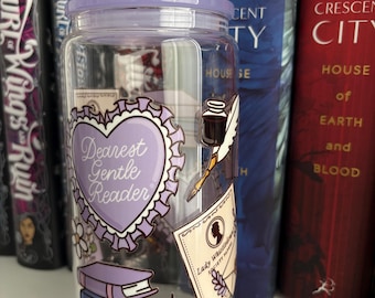 Dearest Gentle Reader  16oz Glass Cup Bookish Merch Historical Romance Books
