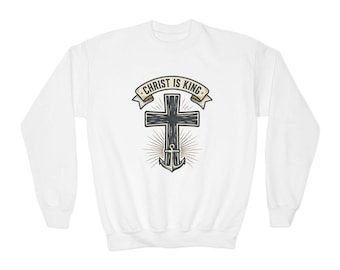 Sudadera con la cruz de Cristo Rey / Sudadera juvenil cristiana