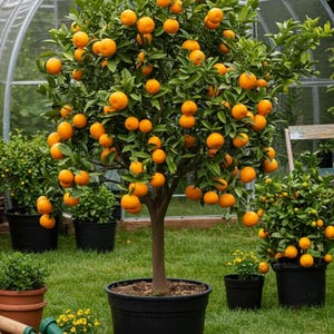 Árbol de kumquat Nagami injertado, planta viva / Árbol frutal cítrico de 90-150 cm en maceta de 19 litros.