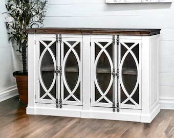 Cameo White & Tobacco Console Cabinet