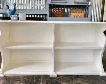 Cara White Bookcase Console Table