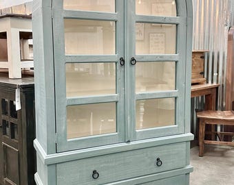 Kelly Ocean Blue Arch Display Cabinet