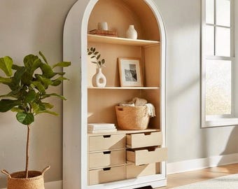 Isabella White Large Arched Bookcase