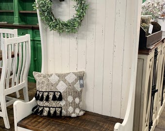 Wade Distressed White Hall Tree