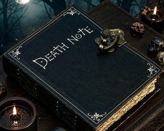 Anime Inspired Leather Journal, Death Note Style Diary, Gothic Notebook, Vintage Writing Journal, Dark Fantasy Sketchbook, Personalized Gift