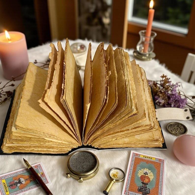 Personalized Book of Shadows, Witchy Grimoire Journal, Vintage Spell Book, Gothic Notebook, Wiccan Diary, Fantasy Gift for Writers image 13