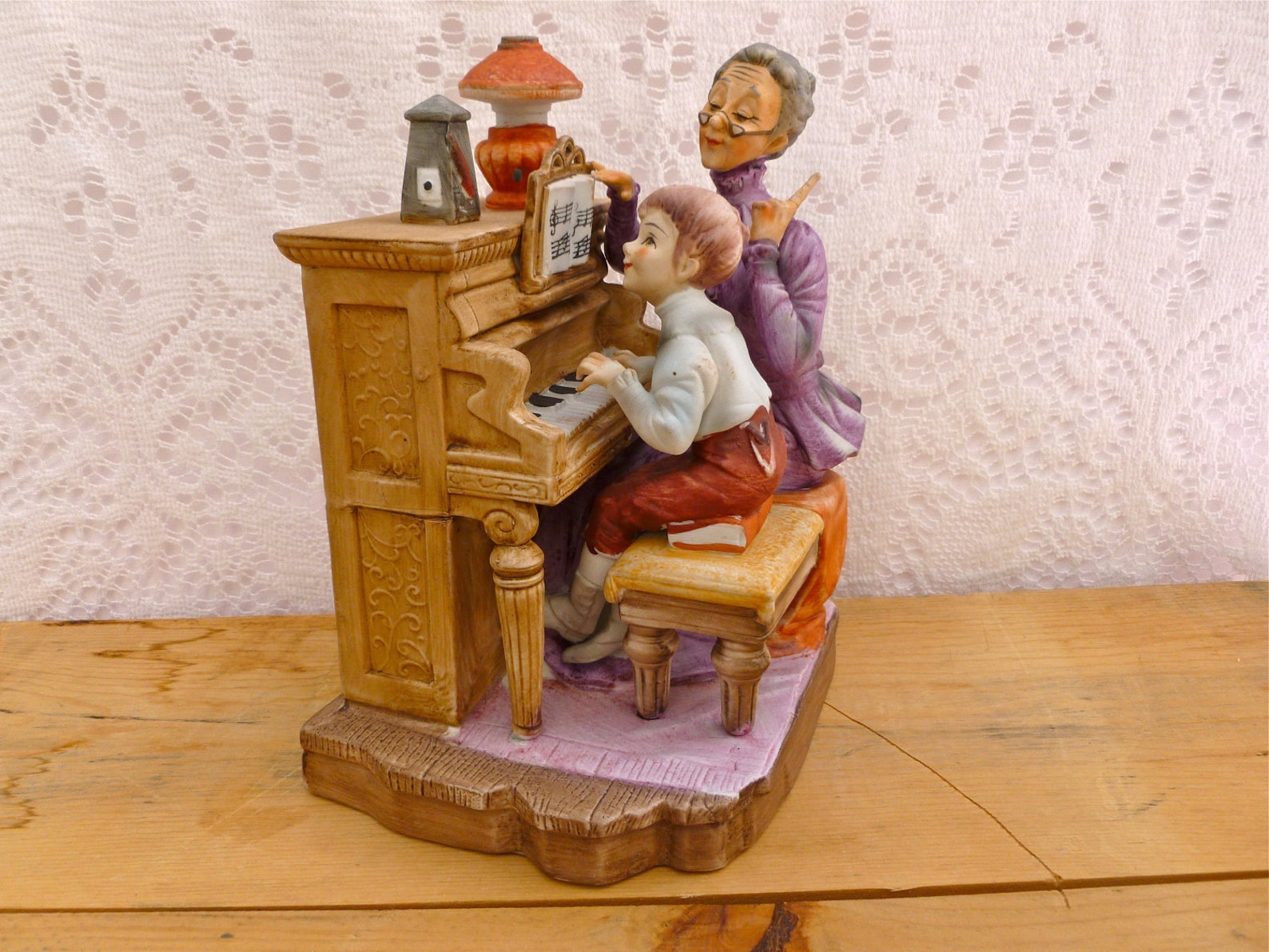 Vintage lefton china piano lesson figurine Etsy