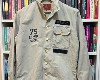 Medium Vintage Japanese Cotton Fireman Coat Hikeshibanten Kimono