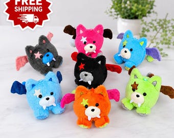 Kpop Bat Plush Keychain, ENHYPEN Inspired Monster Bag Charm, Y2K Punk Fanmade Pendant