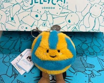 Jellycat Amuseable Volleyball Plush Keychain, Sports Ball Bag Charm, Soft Toy Gift