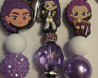 KPOP Demon Hunters Inspired Keychains- Rumi, Mira, Zoey, Huntrix, Derpy, Jinu, Ramen
