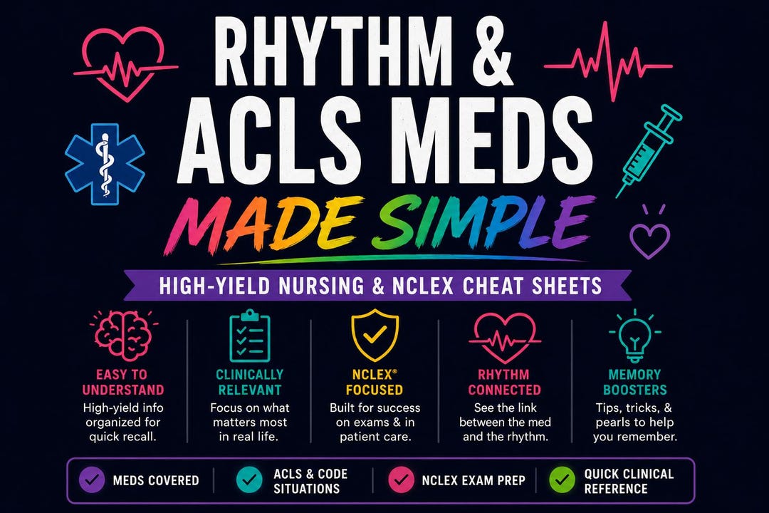 Cardiac Meds Made Simple | Emergency & Cardiac Nursing Drug Guide ...