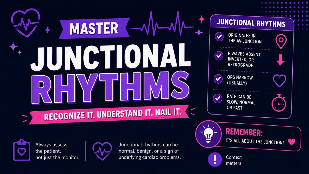 Junctional Rhythm EKG Study Guide | Junctional Escape Beat & PJC ECG ...