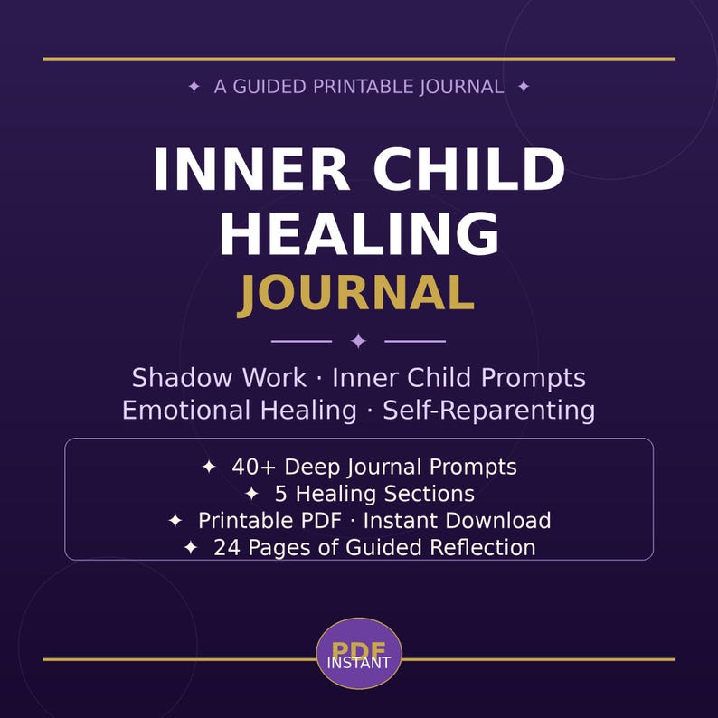 Inner Child Healing Journal Printable PDF Workbook for Shadow Work - Etsy