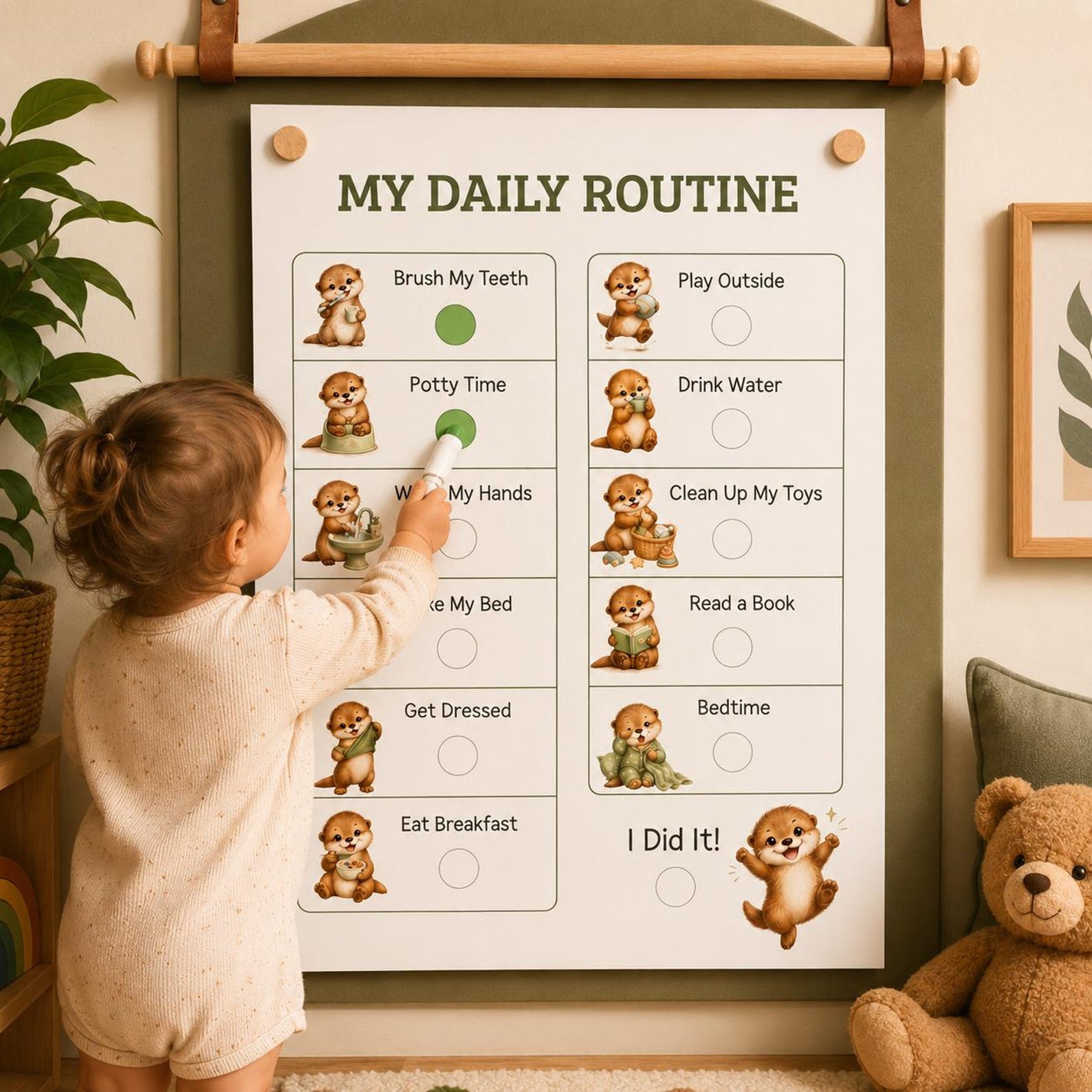 Kids Daily Routine Chart Printable | Visual Schedule for Toddlers ...