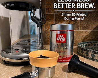 Magnetic Espresso Dosing Funnel 54mm – 3D Printed Portafilter Funnel | Less Mess Better Brew | Coffee Tool Accessory
