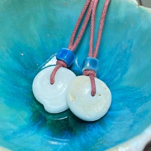 Pukashell Necklace & Ceramic Bead Blue