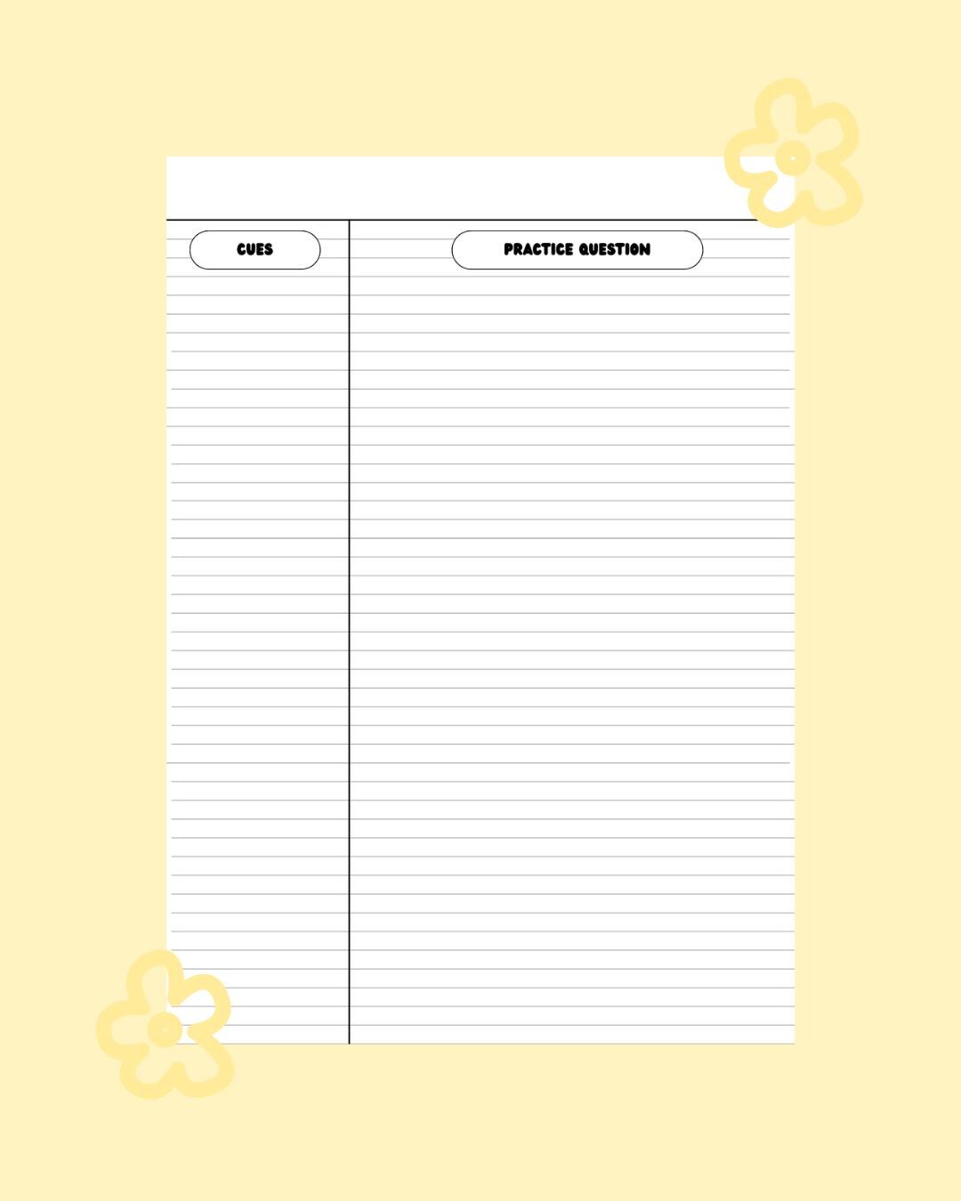 Printable Study Notes Template | Printable PDF - Etsy
